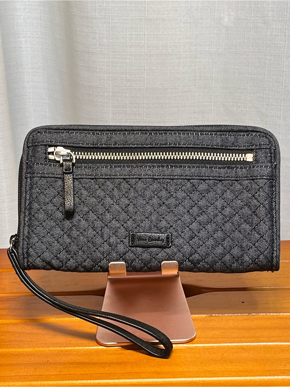 Vera Bradley Quilted Denim Zip Around Wallet Wristlet Organizer
